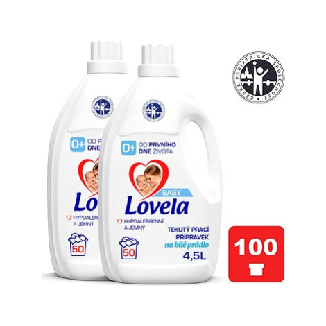 LOVELA Baby tekutý prací přípravek na bílé prádlo 2× 4,5 l (100 praní) LOVELA Terezín