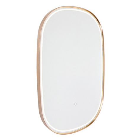 Zrcadlo do koupelny měděné včetně LED s dotykovým stmívačem ovál - Miral QAZQA