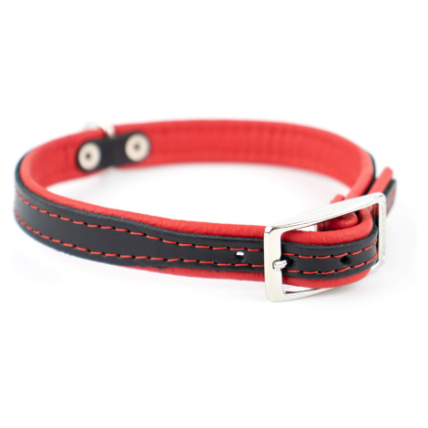 Vsepropejska Leather kožený obojek pro psa | 19 - 53 cm Barva: Červená, Obvod krku: 19 - 23 cm