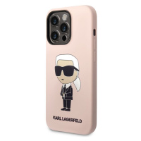 Pouzdro Karl Lagerfeld Liquid Silicone Ikonik NFT iPhone 14 Pro Max růžové