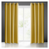 Žlutý jednobarevný závěs na okno