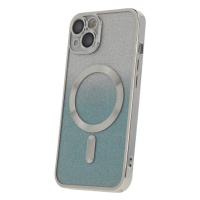 Silikonové TPU pouzdro Mag Glitter Chrome pro iPhone 15, stříbrná