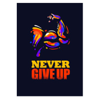 Ilustrace Never Give Up. Inspiring Gym Sport, subtropica, 30 × 40 cm