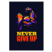 Ilustrace Never Give Up. Inspiring Gym Sport, subtropica, 30x40 cm