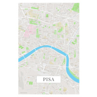Mapa Pisa color, (26.7 x 40 cm)