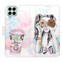 iSaprio flip pouzdro Donut Worry Girl pro Samsung Galaxy M53 5G