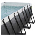 Bazén s filtrací Black Leather pool Exit Toys ocelová konstrukce 400*200*100 cm černý od 6 let