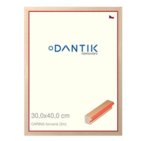 DANTIK rámeček 30 × 40, CARINA červený plexi čiré