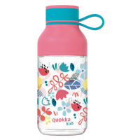 QUOKKA - Plastová láhev Ice Kids s poutkem Flowers 430 ml