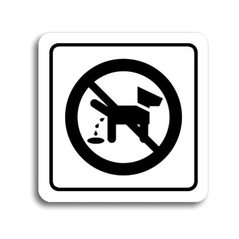 Accept Piktogram "zákaz venčení zvířat" (80 × 80 mm) (bílá tabulka - černý tisk)