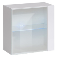 Nástěnná vitrína MATCH W3 bílá/bílá vysoký lesk