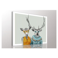 Obraz na plátně DEER IN SWEATER A různé rozměry Ludesign ludesign obrazy: 80x60 cm