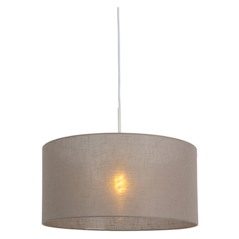Venkovská závěsná lampa bílá s odstínem taupe 50 cm - Combi 1 QAZQA