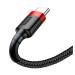 Baseus Cafule extra odolný nylonem opletený kabel USB / USB-C QC3.0 3A 1m black-red