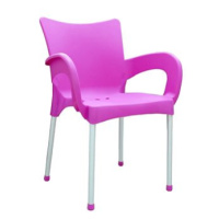 MEGAPLAST Židle zahradní SMART plast, AL nohy, růžová