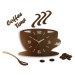 Moderní nástěnné hodiny COFFE TIME 3D COPPER