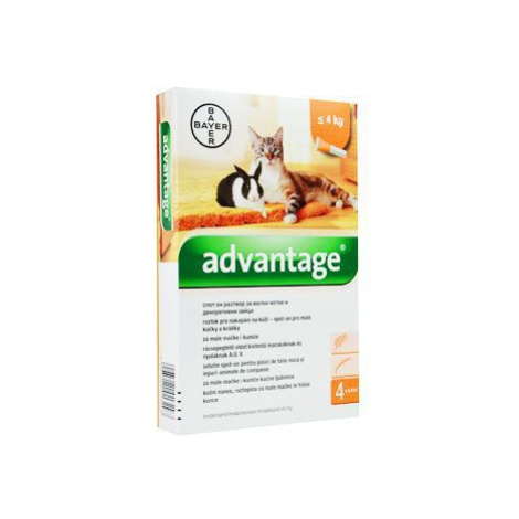 Advantage 40 10% 4x0,4ml pro malé kočky a králíky Bayer