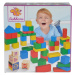 Dřevěné kostky Coloured Wooden Blocks Eichhorn barevné 50 kusů od 12 měsíců velikost 2,5 cm EH21