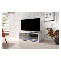 Televizní stolek MOON 100 cm bílý/šedý lesk