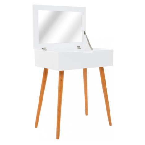 Toaletní stolek se zrcadlem bílá / hnědá Dekorhome,Toaletní stolek se zrcadlem bílá / hnědá Deko vidaXL