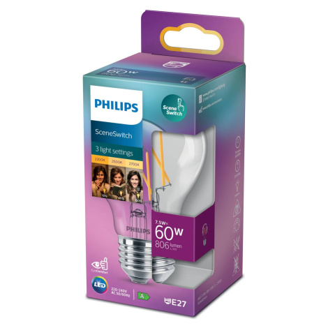 Philips Philips SceneSwitch E27 LED žárovka 7,5W Vlákno