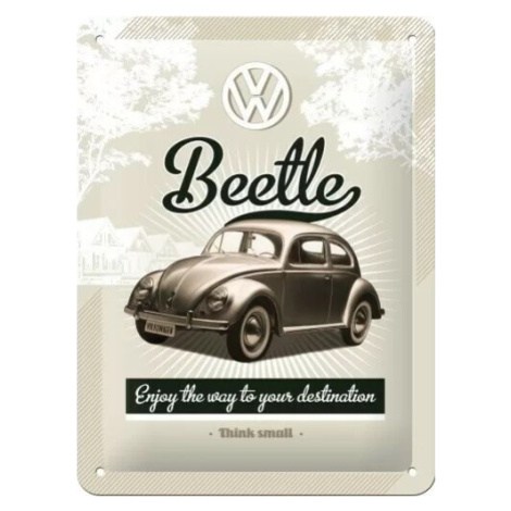 Plechová cedule Volkswagen VW - Beetle Retro, (15 x 20 cm) POSTERSHOP