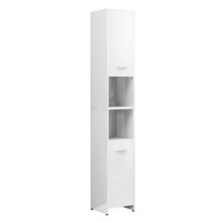 Shumee Koupelnová skříňka - bílá, vysoký lesk, 30 × 30 × 183,5 cm, dřevotříska