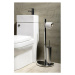 GEDY HI32 Hibiscus stojan s držákem na toaletní papír a WC štětkou, stříbrná