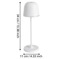 EGLO LED stolní lampa Mannera s baterií, šedá