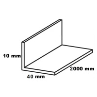 Profil uholníkový PVC cerny lesk 20x25x2000