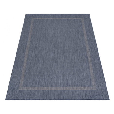 Šňůrkový koberec Relax ramka modrý