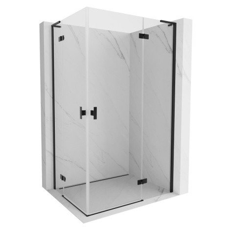 MEXEN/S Mist-H L Duo sprchový kout dveře křídlové 105 x 110, transparent, černá 8A5L-105L-110P-7