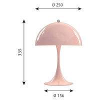 Louis Poulsen Louis Poulsen Panthella Mini LED stolní lampa rosé
