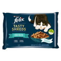 Felix Tasty Shreds s lososem a tuňákem ve šťávě 4 x 80 g