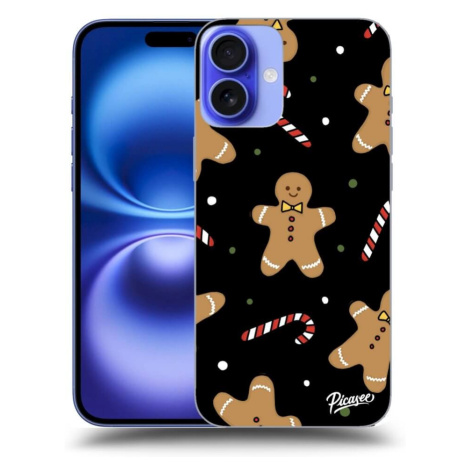 Silikonový černý obal pro Apple iPhone 16 Plus - Gingerbread