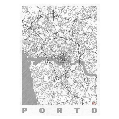 Mapa Porto, Hubert Roguski, 30 × 40 cm