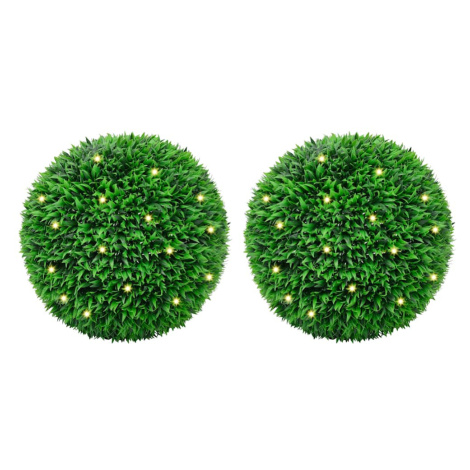 vidaXL Umělé buxus koule s LED světly 2 ks zelené 55 cm