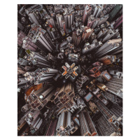 Fotografie Aerial perspective of skyscrapers in Mid, Abstract Aerial Art, 30 × 40 cm