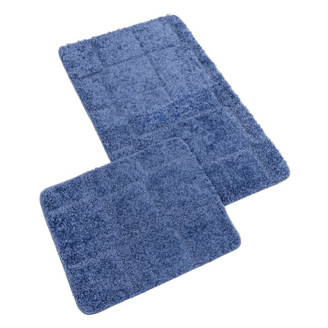 Bellatex Sada Koupelnových předložka bez výkroje BANYSILVER modrá, 60 x 100, 60 x 50 cm