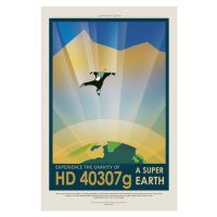 Obrazová reprodukce HD 40307g (Planet & Moon Poster) - Space Series (NASA), 26.7 × 40 cm