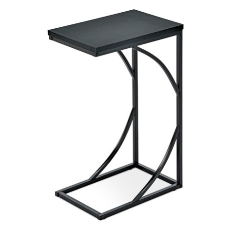 Přístavný stolek 27x41x63 cm, deska černé lamino, kovové nohy, černý mat Autronic