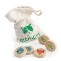 Dřevěné pexeso Clever Cat Memory Tender Leaf Toys 20 kroužků s 10 zvířátky od 18 měsíců