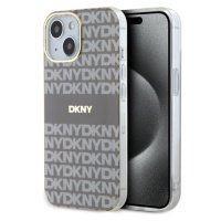 DKNY PC/TPU Repeat Pattern Tonal Stripe Magsafe kryt iPhone 14 béžový