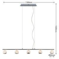 Lucande Lucande Kilio LED závěsné světlo, 5 zdrojů, chrom