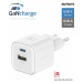 Swissten síťový adaptér GaN 1x USB-C 35W PD + 1x USB-A 27W QC bílý