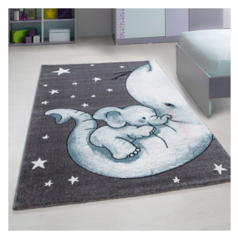 ELIS DESIGN Dětský koberec - Slůně na chobotu barva: šedá x modrá, rozměr: 120x170 Elisdesign