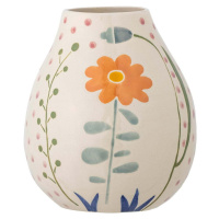 Krémová ručně malovaná váza z kameniny (výška 17 cm) Taza – Bloomingville