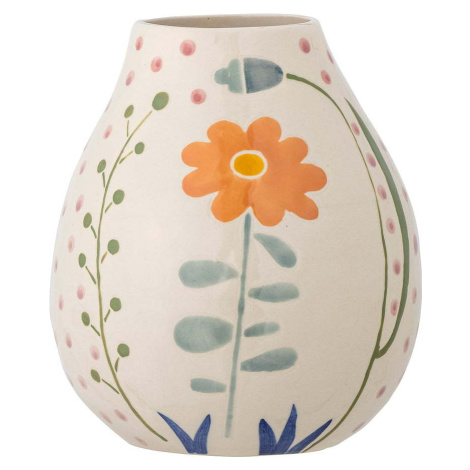 Krémová ručně malovaná váza z kameniny (výška 17 cm) Taza – Bloomingville