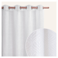Záclona La Rossa bílá se stříbrnými průchodkami 140 x 260 cm