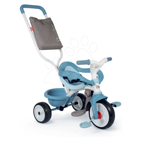Tříkolka s opěrkou Be Move Comfort Tricycle Blue Smoby s EVA koly a vodicí tyč s taškou modrá od